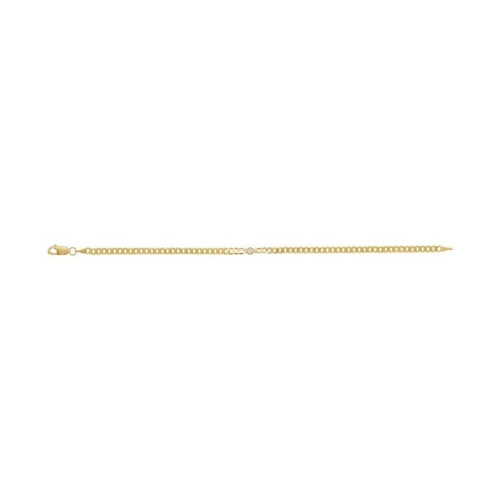 Bezel-Set Solitaire Curb Link Bracelet