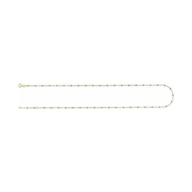 2 mm Enamel Bead Adjustable Chain