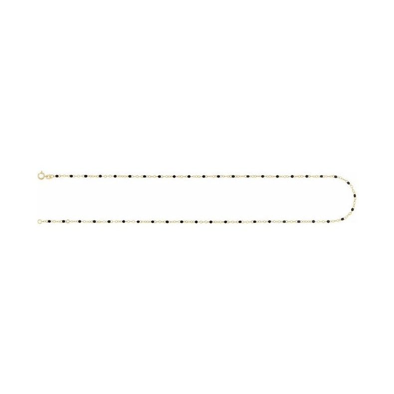 2 mm Enamel Bead Adjustable Chain