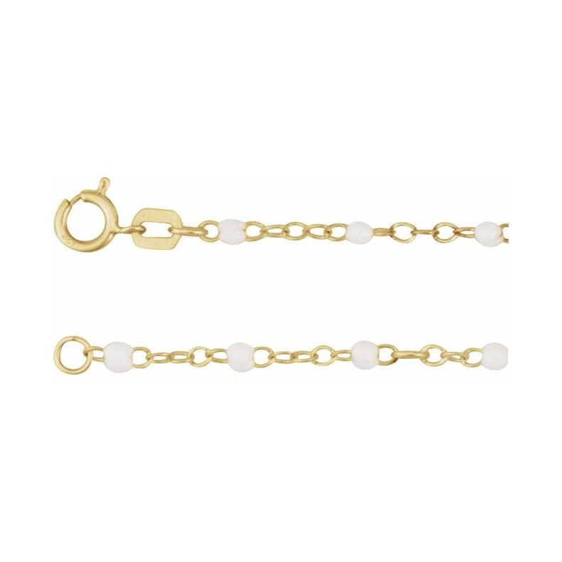 2 mm Enamel Bead Adjustable Chain