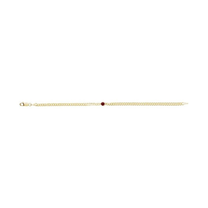 Bezel-Set Solitaire Curb Link Bracelet