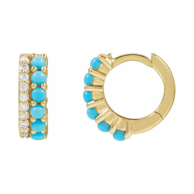 Accented Cabochon Hoop Earrings