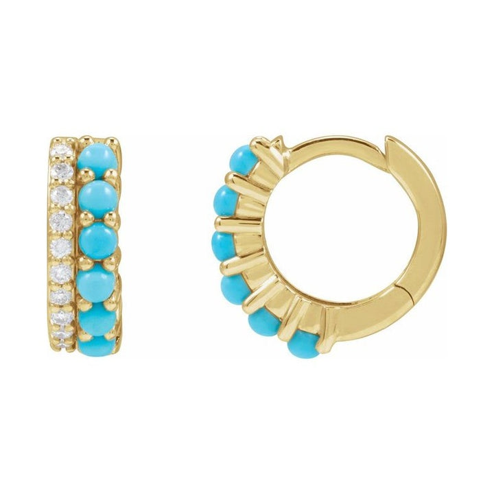 Accented Cabochon Hoop Earrings