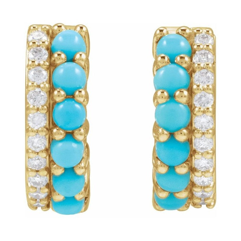 Accented Cabochon Hoop Earrings