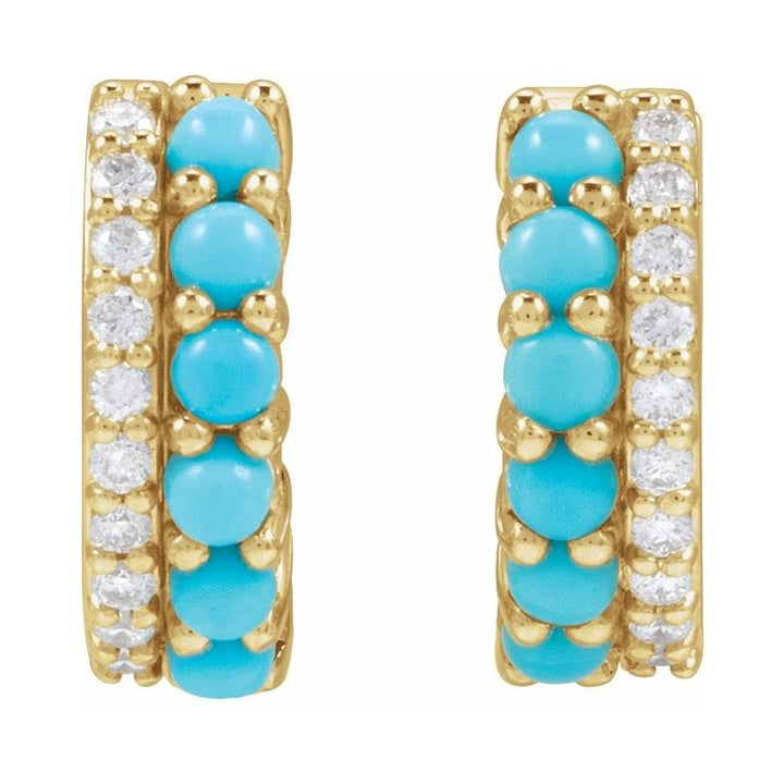 Accented Cabochon Hoop Earrings