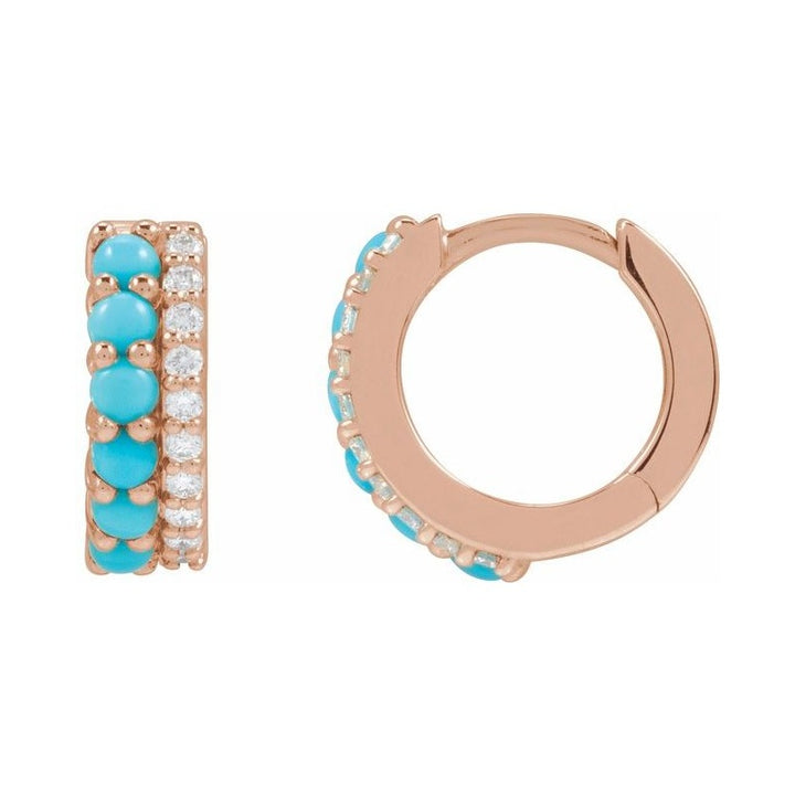 Accented Cabochon Hoop Earrings