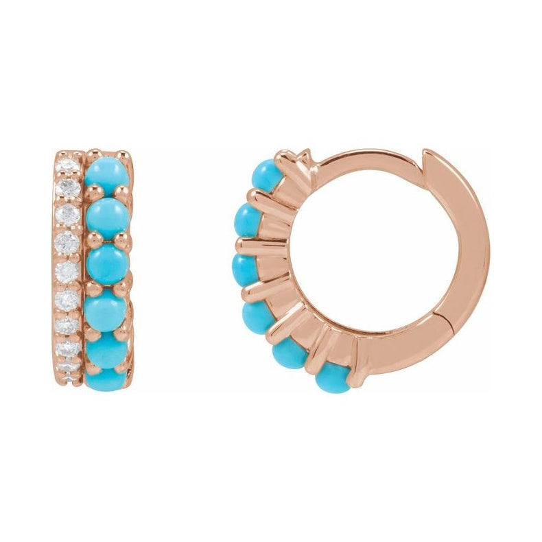Accented Cabochon Hoop Earrings