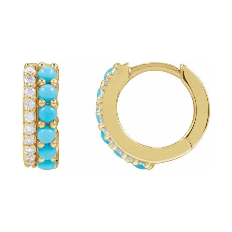 Accented Cabochon Hoop Earrings