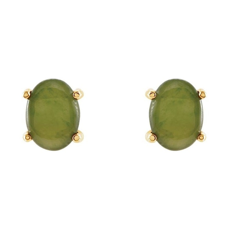 Oval 4-Prong Cabochon Earrings