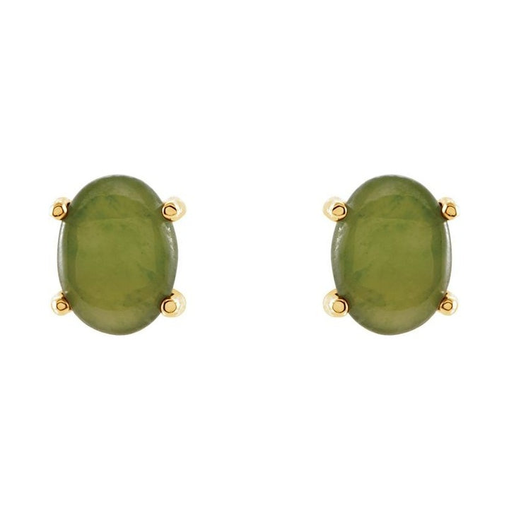 Oval 4-Prong Cabochon Earrings