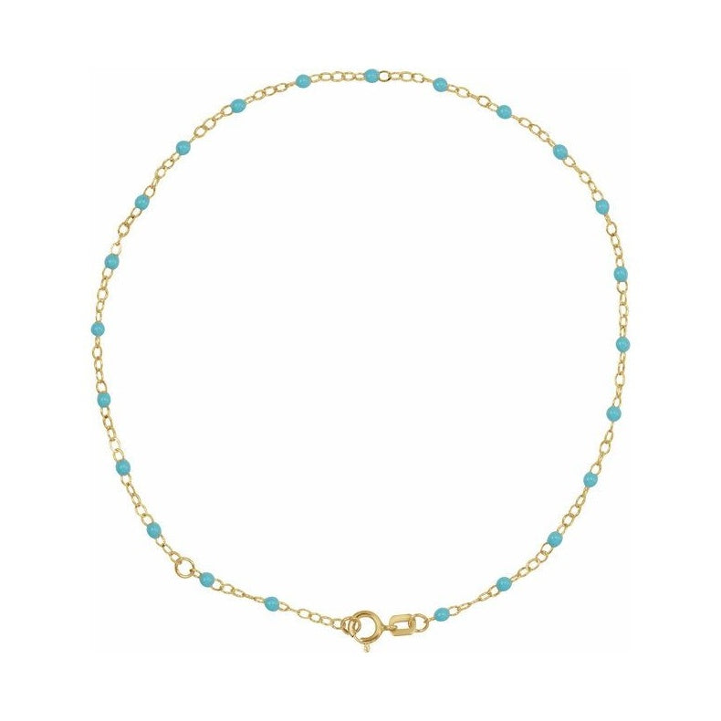 2 mm Enamel Bead Adjustable Chain