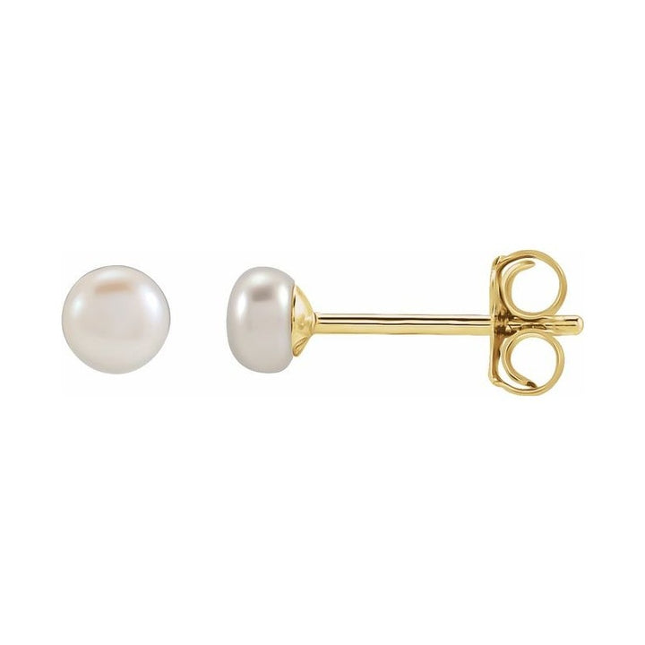Button Pearl Stud Earrings