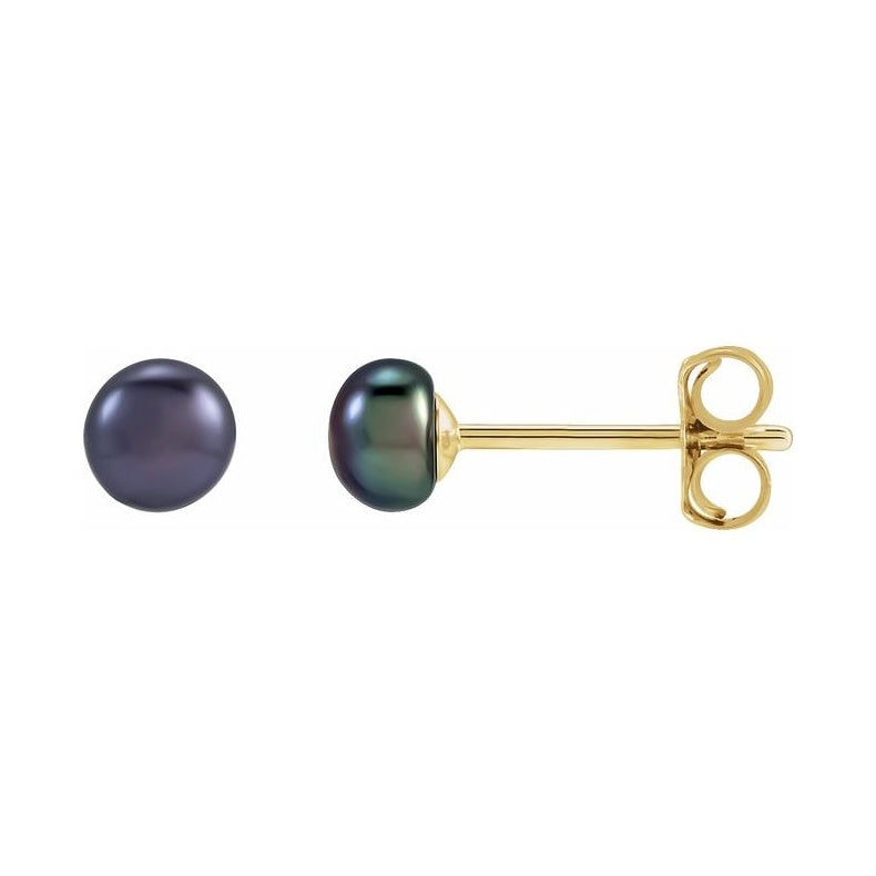 Button Pearl Stud Earrings