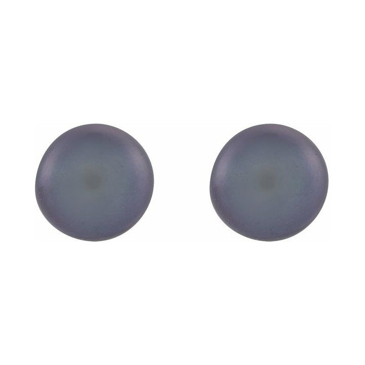 Button Pearl Stud Earrings