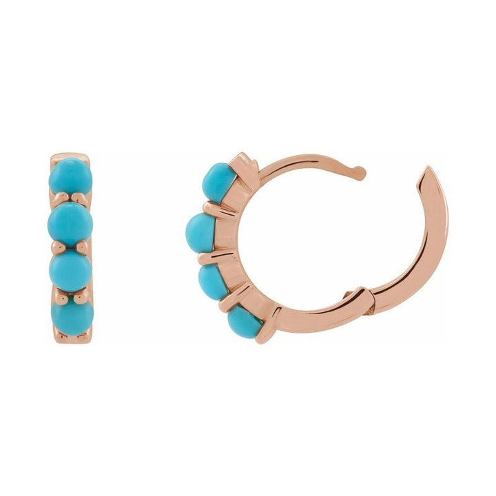 Cabochon Hinged Hoop Earrings