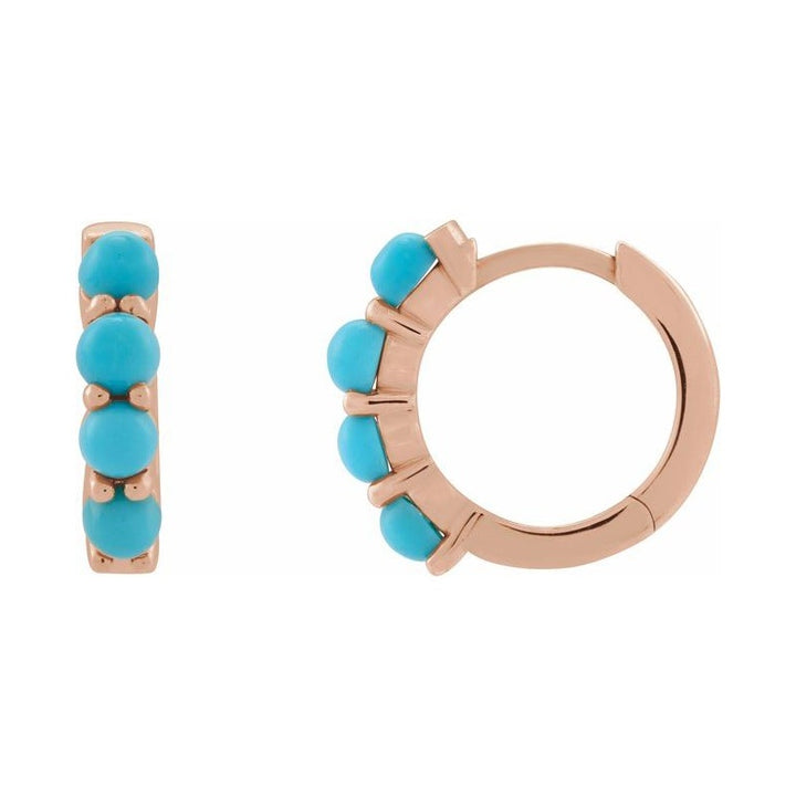 Cabochon Hinged Hoop Earrings