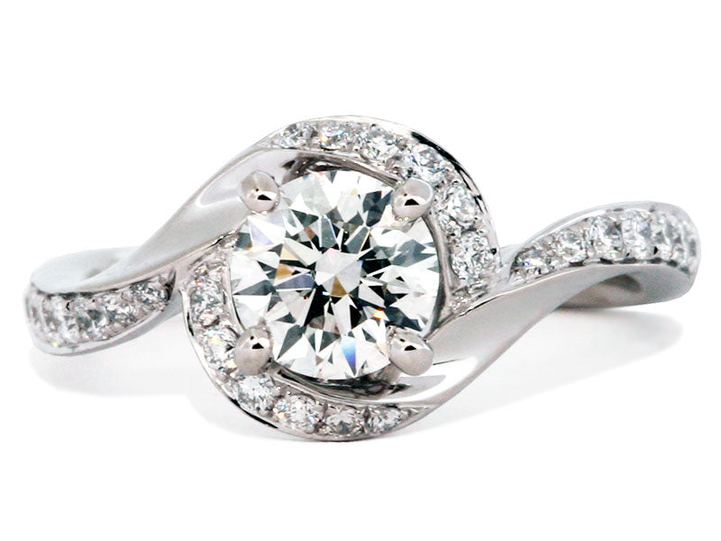 Platinum Twist Diamond Engagement Ring Setting