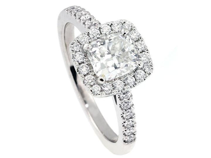 Platinum Selena Hand-crafted Halo Diamond Engagement Ring Setting
