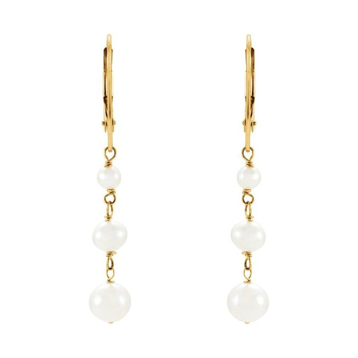 Three-Stone Pearl Earrings