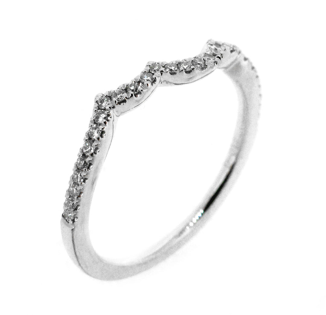 Fitted 0.12 Carat Diamond Platinum Wedding Band