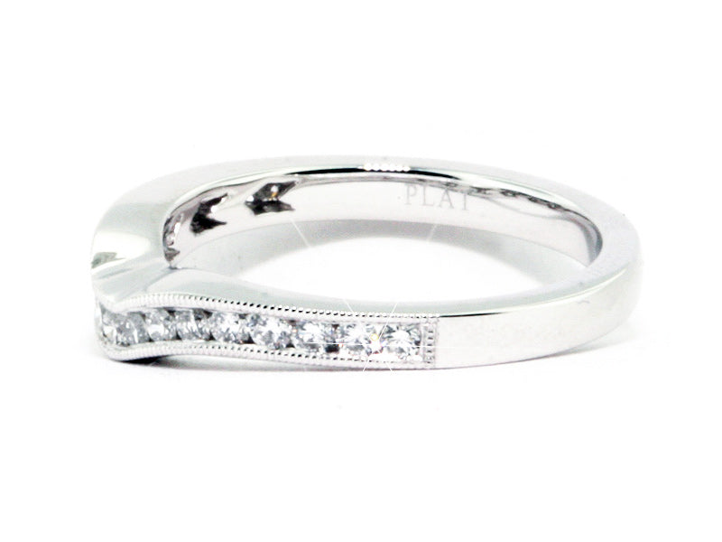 Platinum Curved-Fit Diamond Wedding Band