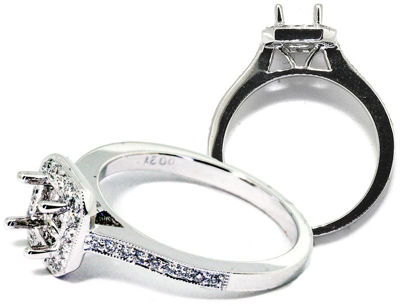 Halo Style Diamond Engagement Mounting
