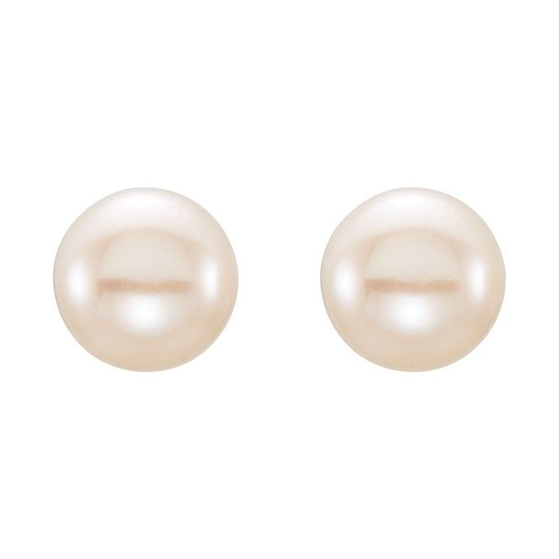 Button Pearl Stud Earrings