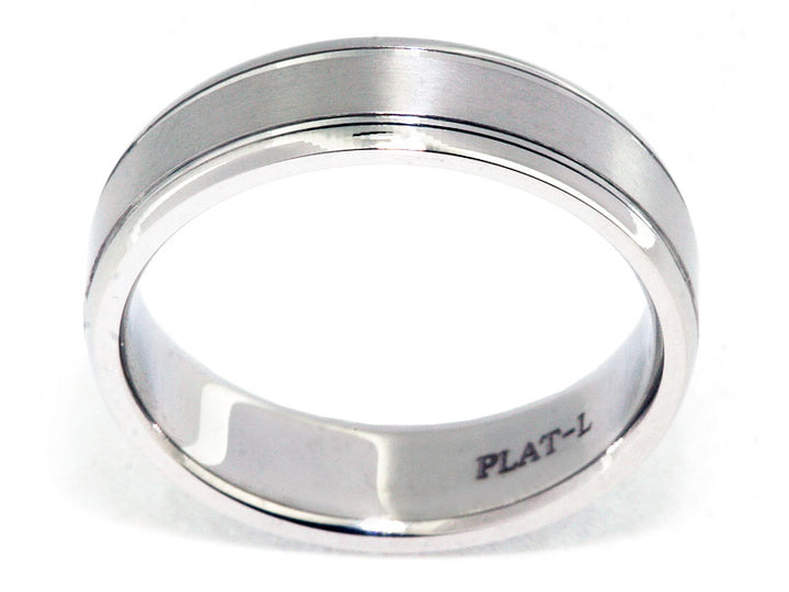6mm Platinum Satin-Center Men's Wedding Band