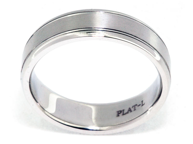6mm Platinum Satin-Center Men's Wedding Band | Washington Diamond