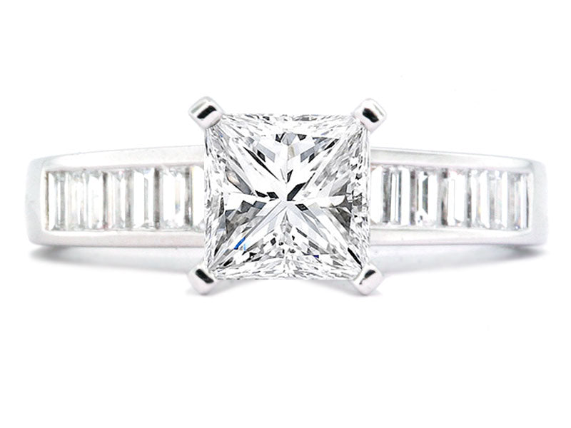 Platinum Single Row Channel Set Ring Setting