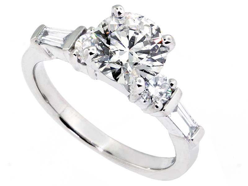 Five-Stone Round and Baguette Engagement Setting