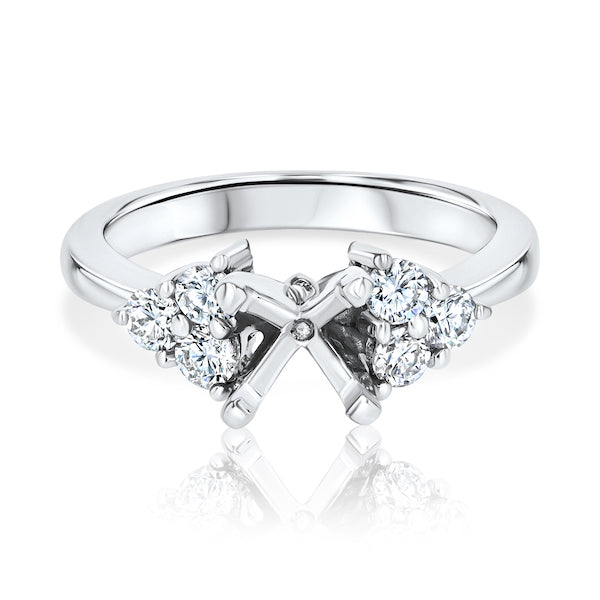 Seven-Stone Diamond Platinum Engagement Ring Mounting