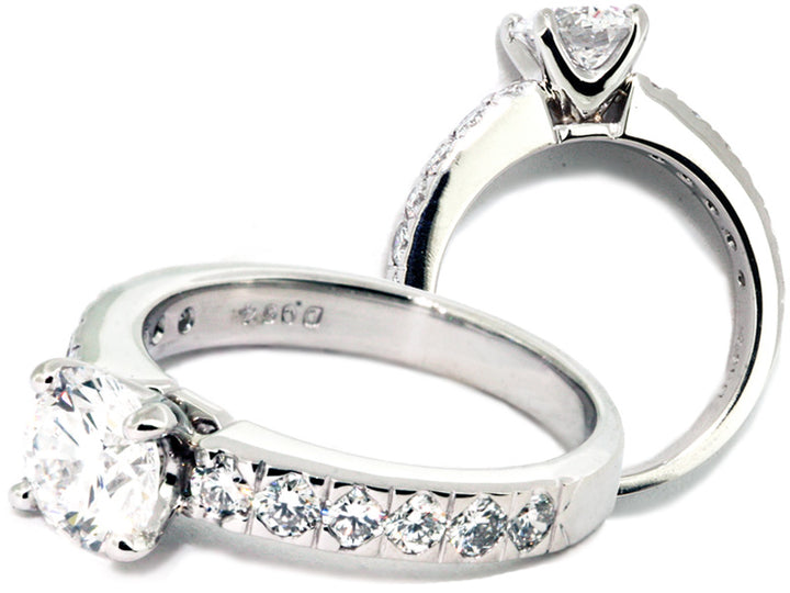 Single Row  Platinum Engagement Setting | Washington Diamond