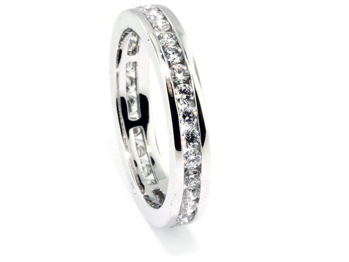 Platinum Channel-Set Diamond Wedding Band