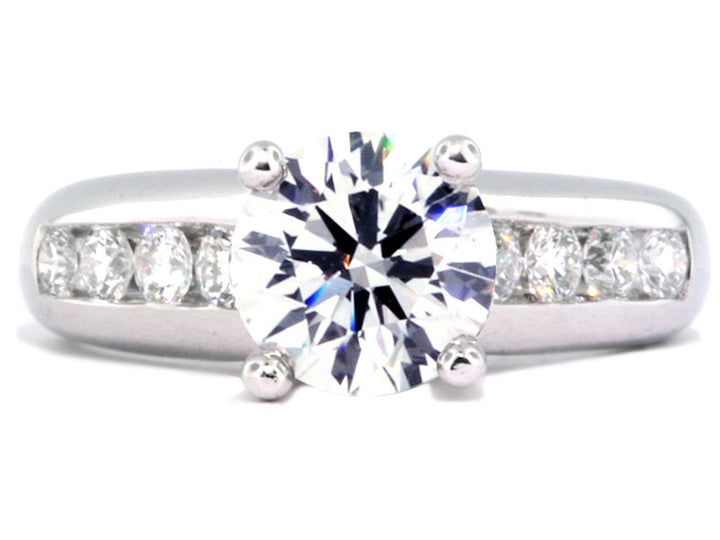 0.49 Carat Plat Channel Set Diamond Engagement Mounting