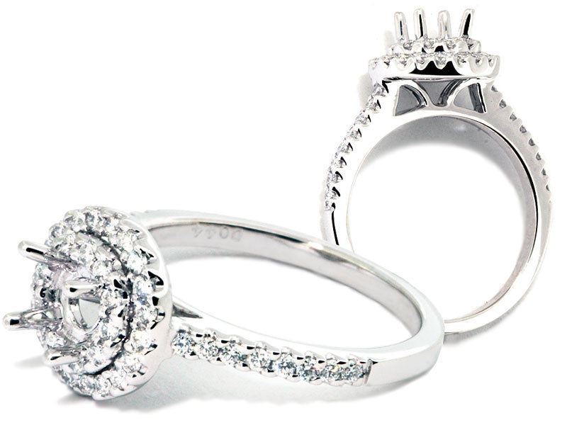 Double Halo Diamond Engagement Mounting