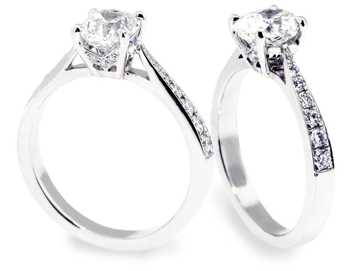 Platinum 4 Prong Engagement Mounting 24rbc=.18 for 6.0~7.5mm Ctr 'Capri'