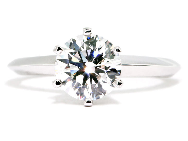 Platinum knife edge diamond solitaire engagement ring setting