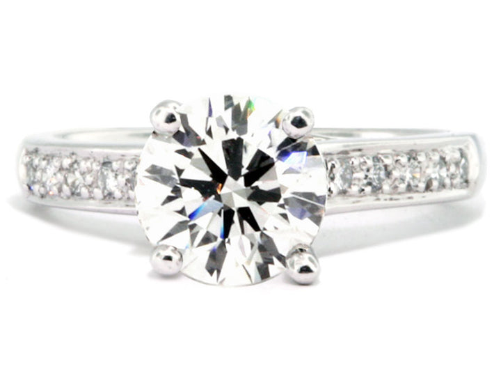 Flowing Trellis Head Platinum Diamond Engagement Ring Setting