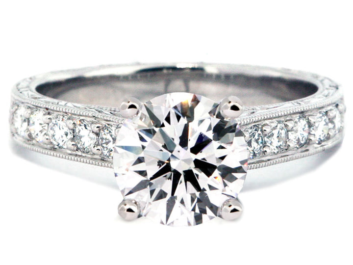 Platinum Cathedral-style Engagement Ring Setting