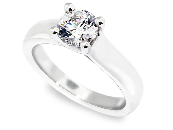 Heavy Arista Platinum Solitaire Engagement | Washington Diamond