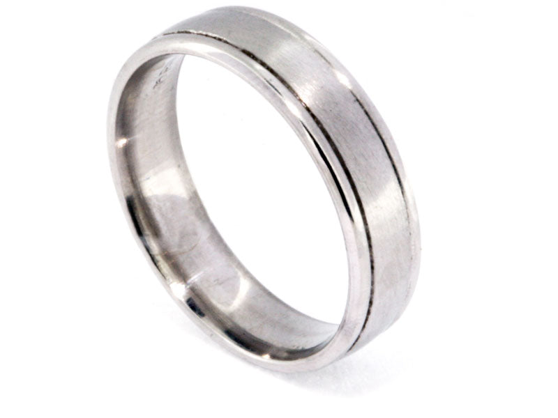 6mm Platinum Satin-Center Men's Wedding Band