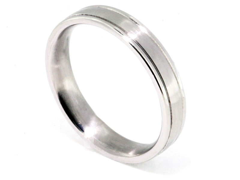 4mm Platinum Satin-Center Men's Wedding Band
