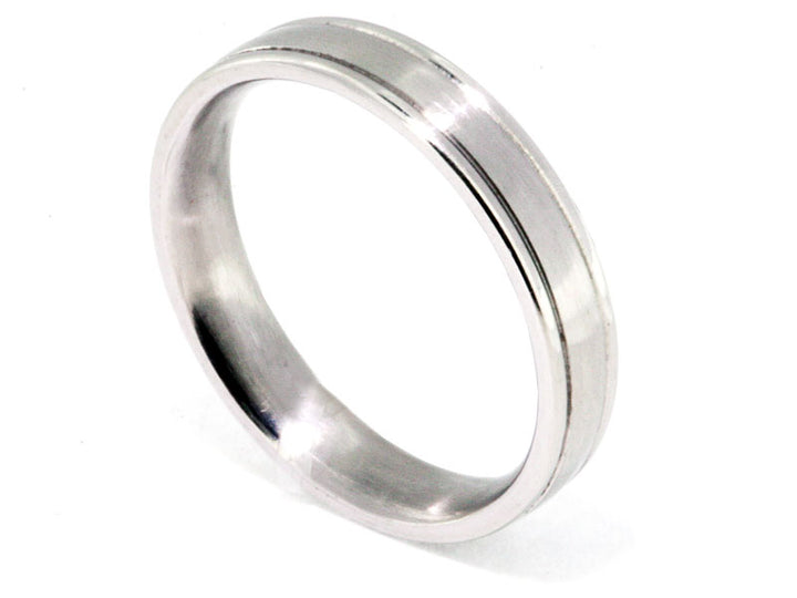 4mm Platinum Satin-Center Men's Wedding Band
