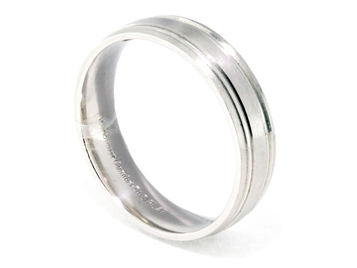 5.5mm Platinum Satin Double Stripe Band