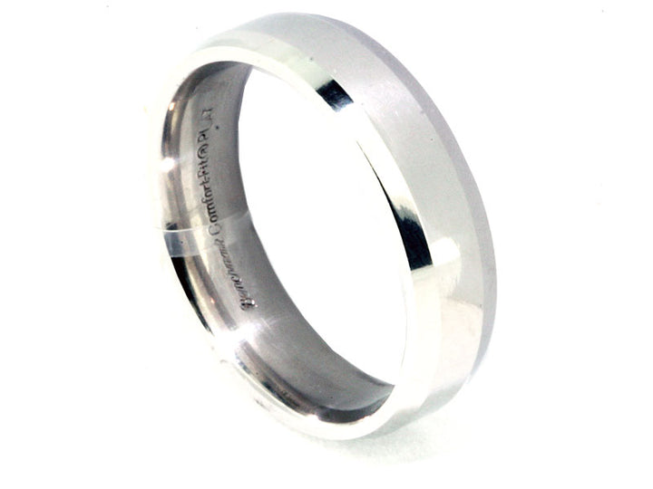 6mm Platinum Beveled-Edge Men's Wedding Band