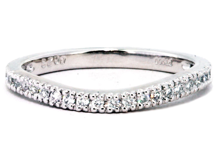 Prong Set Curved Wedding Band
