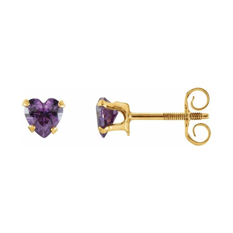 Heart Snap-In Youth Stud Earrings