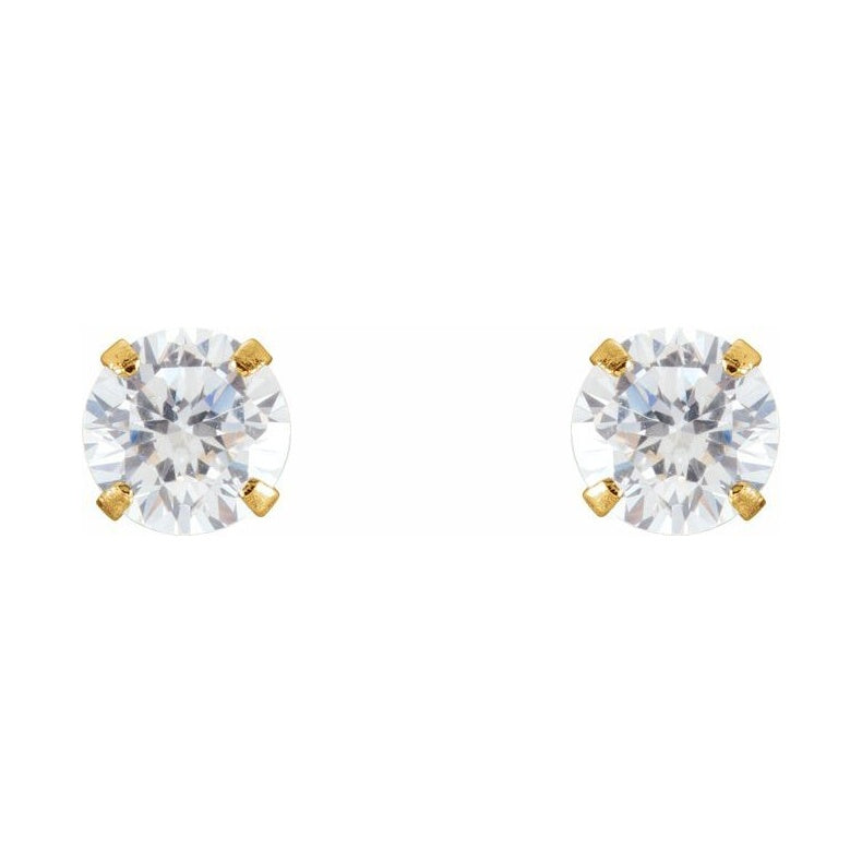 Round 4-Prong Youth Stud Earrings