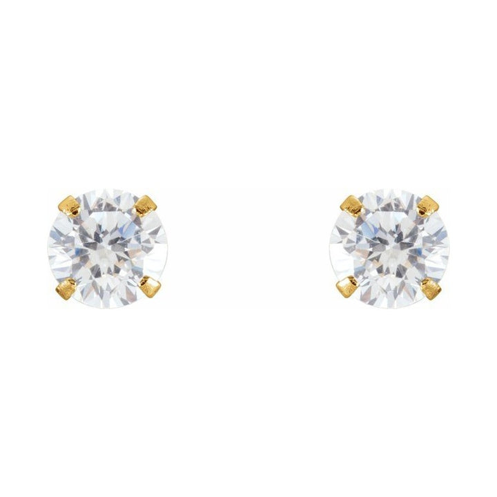 Round 4-Prong Youth Stud Earrings